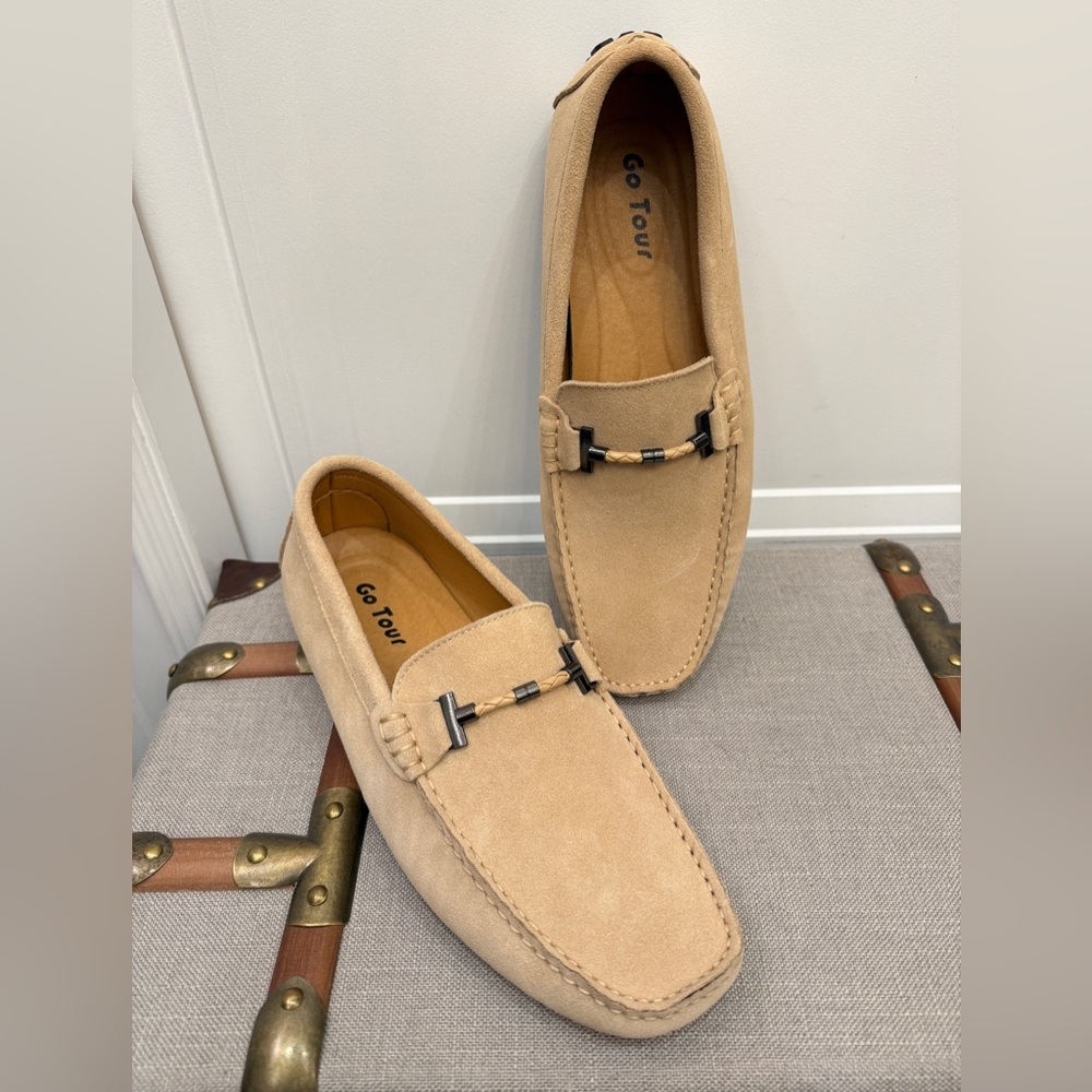 NEW GO TOUR SUEDE LOAFERS TAN MENS 11 ROPE
